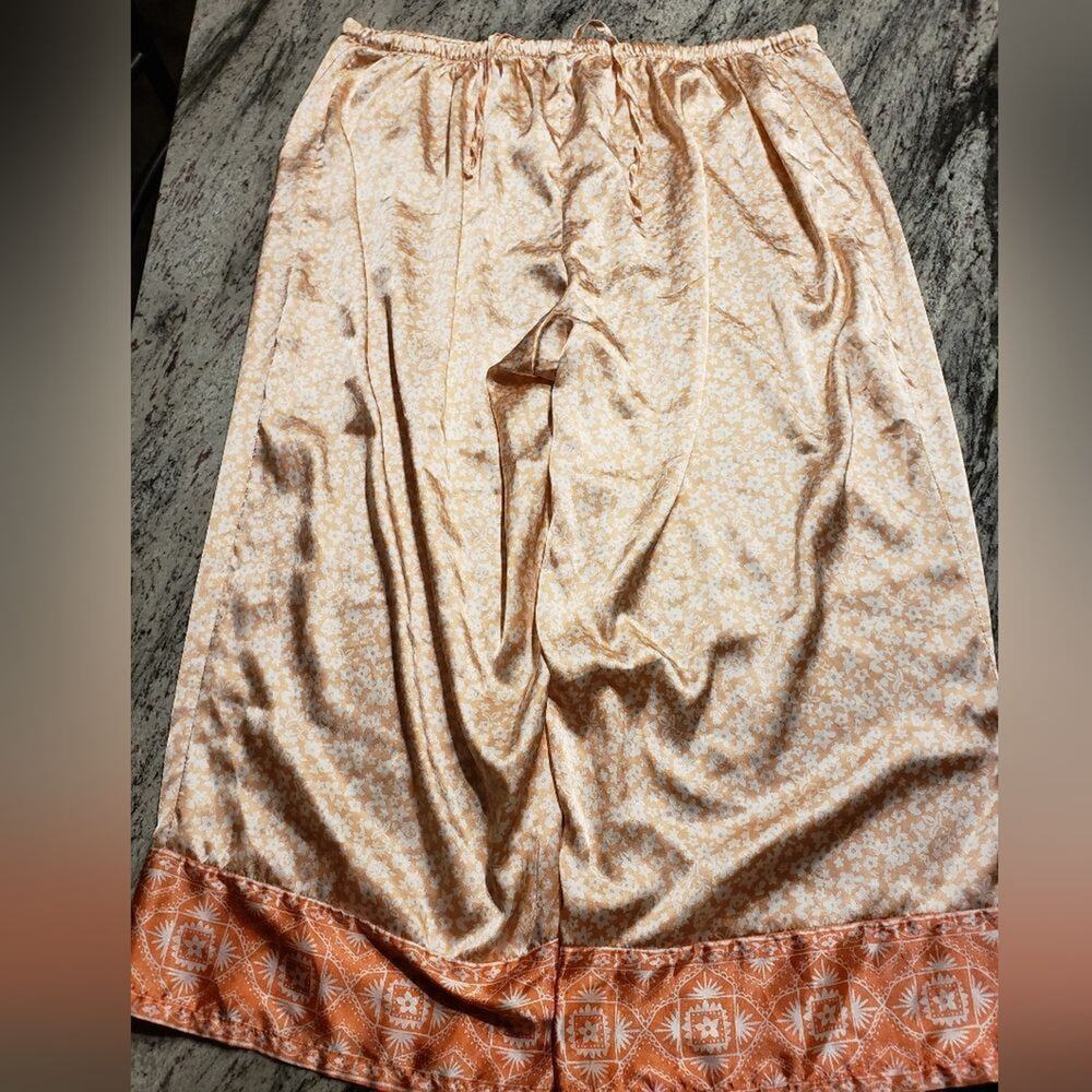 GEORGE ORANGE and‎ white floral lounging pants wide legs very soft and comfy